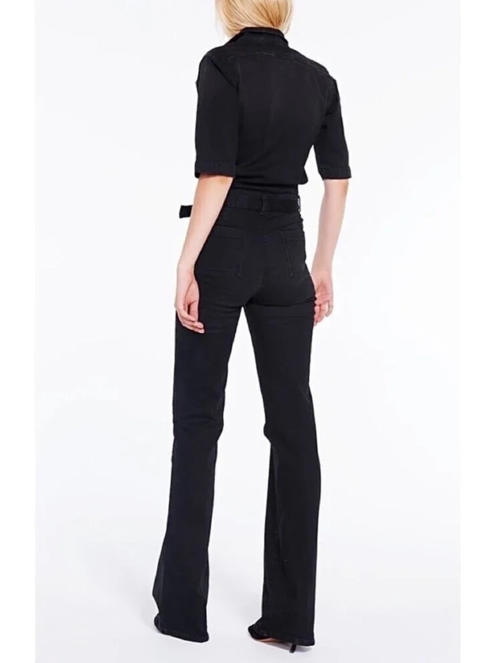 ba&sh TARIJA BLACKSTONE LADY DENIM BELTED UTILITY LUXURY JUMPSUIT 3 / US 10 /L - Picture 7 of 7